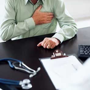 Old man at a routine medical checkup