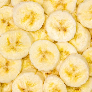 full frame of ripe slices of banana's